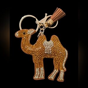 Camel Bag Charm Keychain with Rhinestones